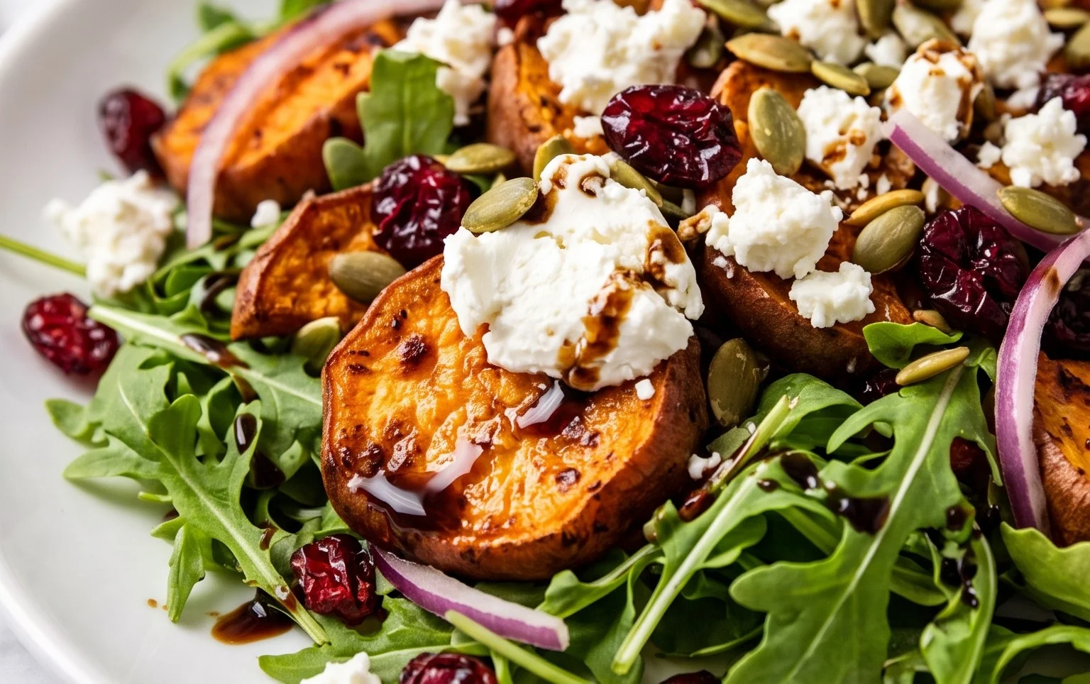 Roast Sweet Potato Goat Cheese Salad