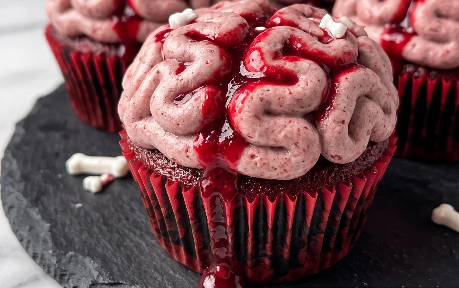 Bleeding Brain Cupcakes
