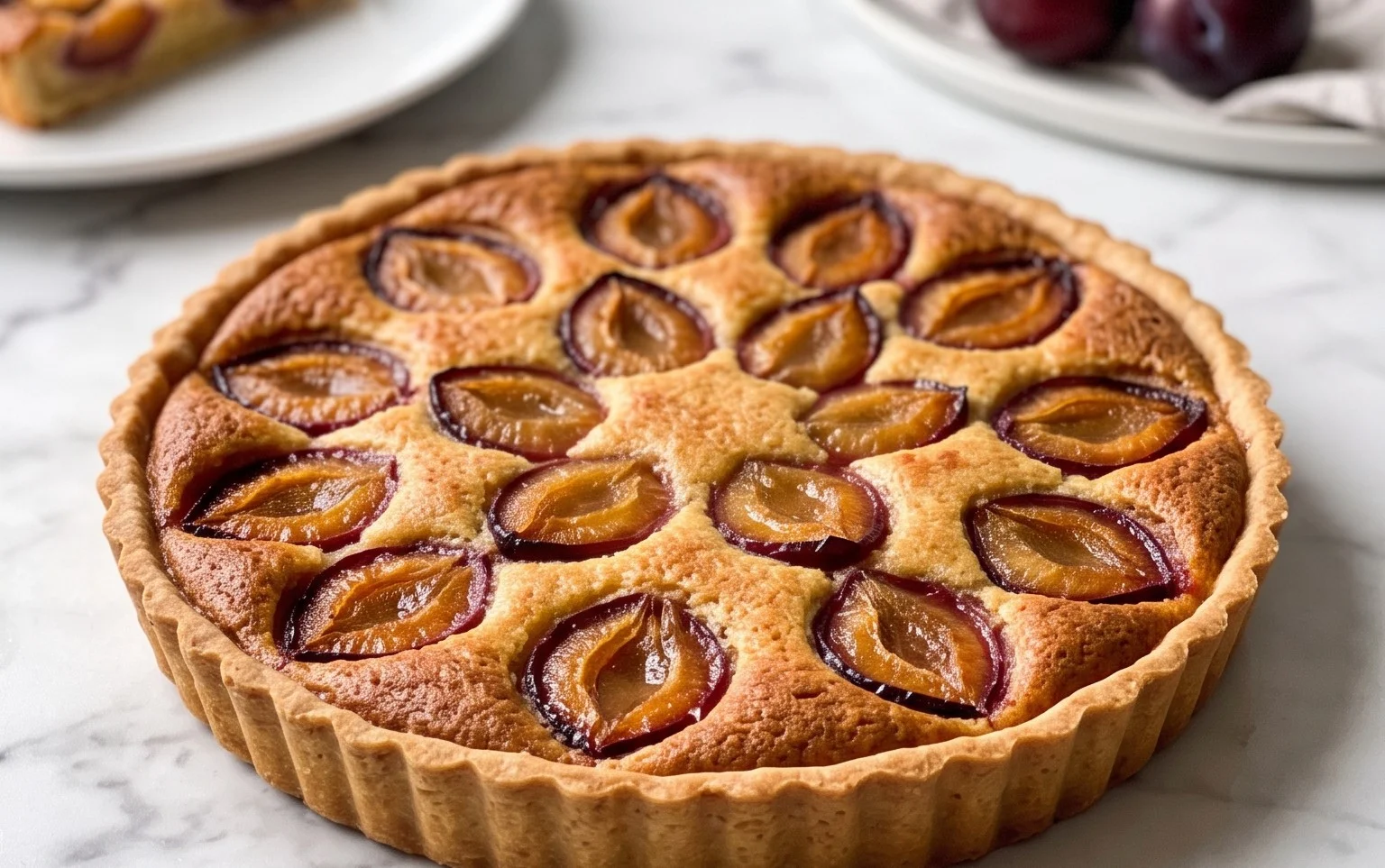Tarte Frangipane aux Prunes : Classique Français